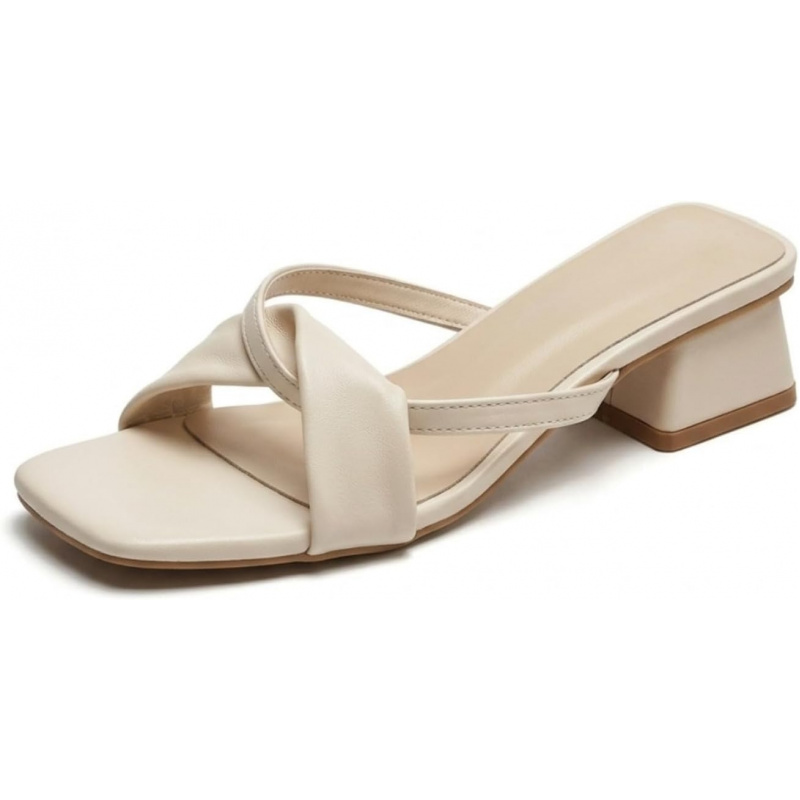 Women's French Style Square Toe Sandals Elegant Block
