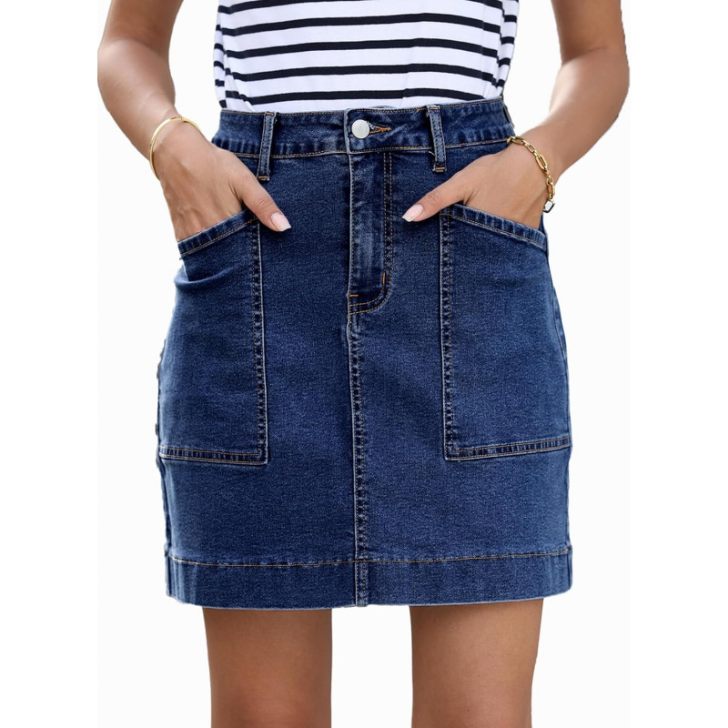 Women's High Waisted Jean Skirt