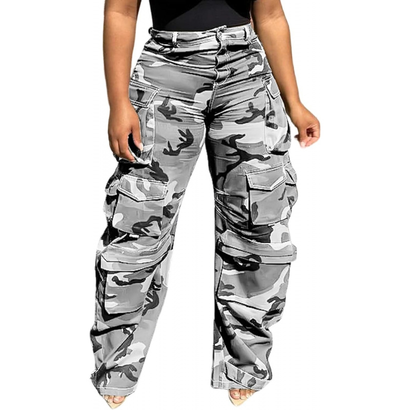 Women's Cargo Baggy Straight Jeans Streetwear
