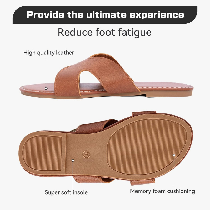 Women's Flat Slide Sandals Summer Open
