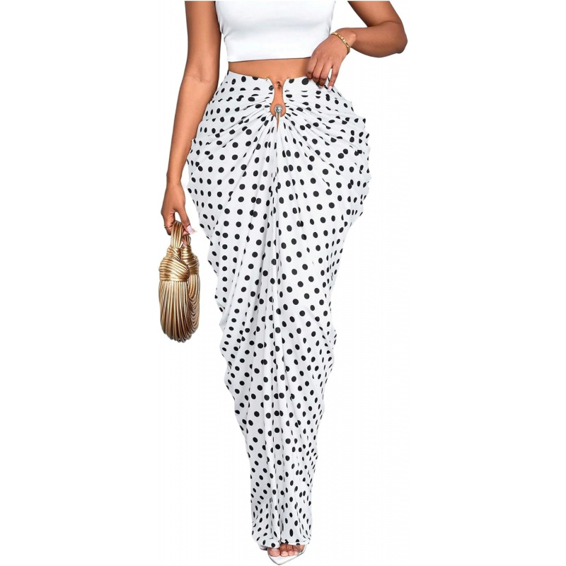 Women's Ruched Bodycon Maxi Skirt