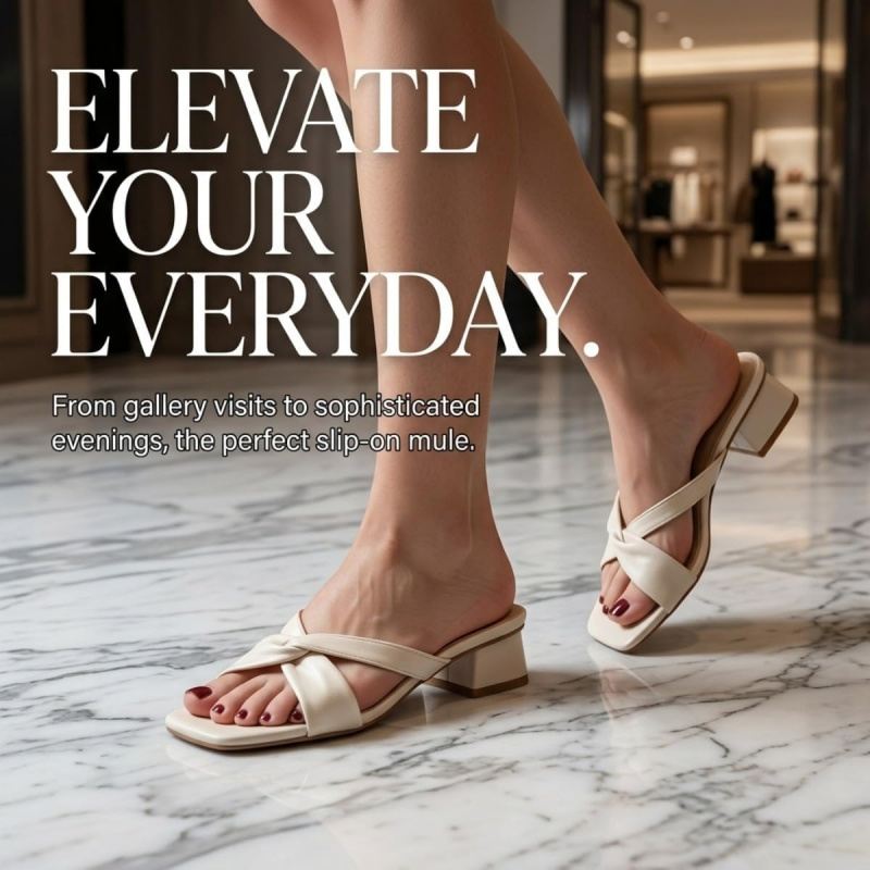 Women's French Style Square Toe Sandals Elegant Block