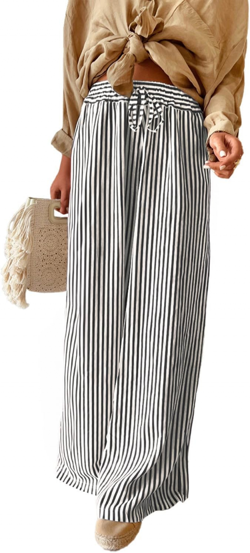 Women Casual Drawstring Elastic Waist