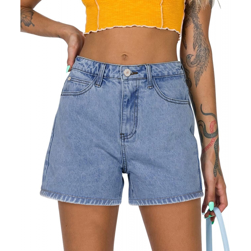 Women's Mid-High Waisted Jean Shorts