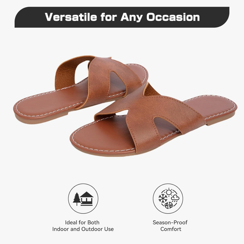 Women's Flat Slide Sandals Summer Open