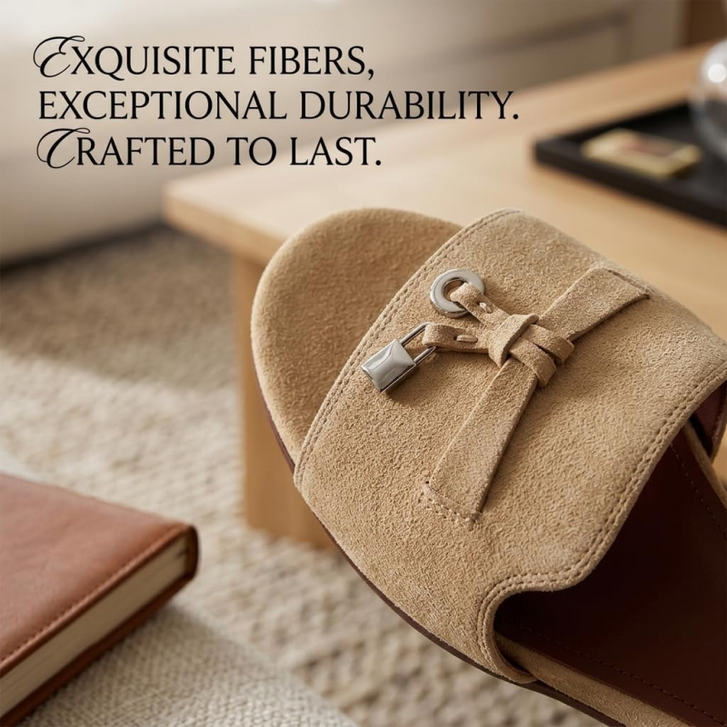 Women's Elegant Suede Slide Sandals with French