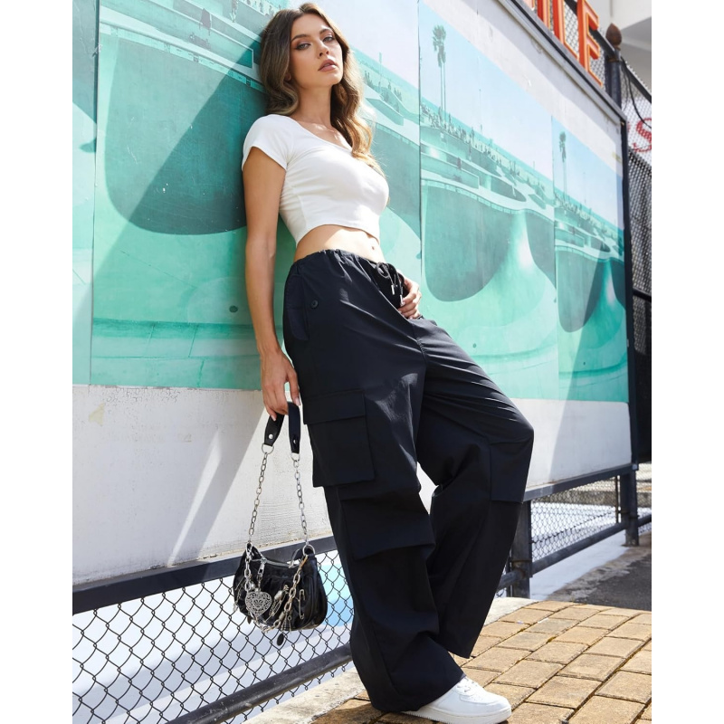 Women's Low Waisted Parachute Pants