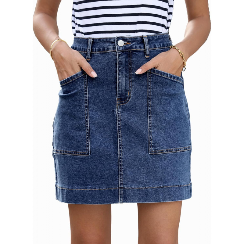 Women's High Waisted Jean Skirt