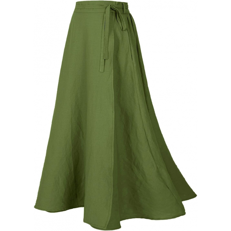 Women's Linen Wrap Skirt Casual
