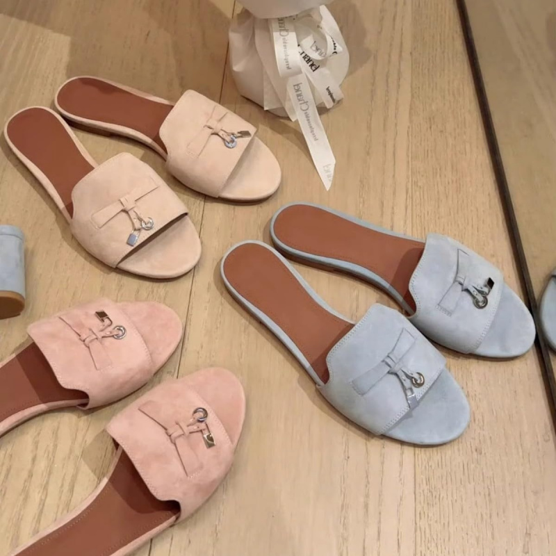 Women's Elegant Suede Slide Sandals with French