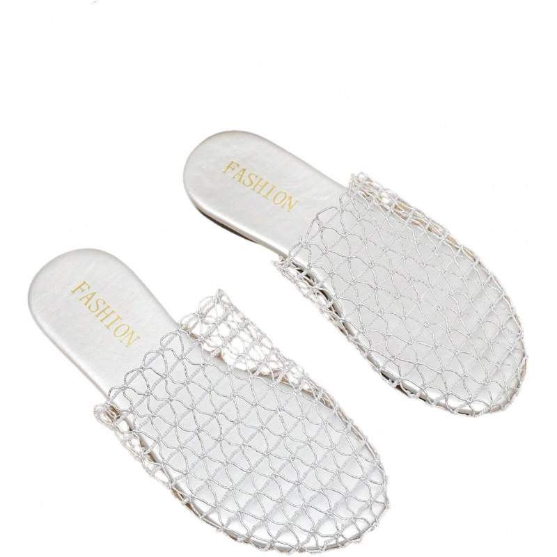 Women's Fishnet Mesh Summer Flat Sandals
