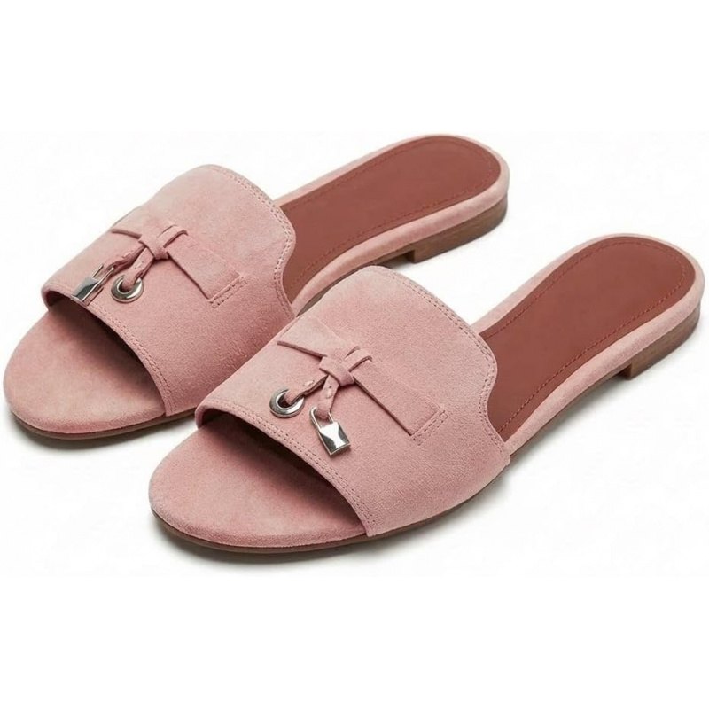 Women's Elegant Suede Slide Sandals with French