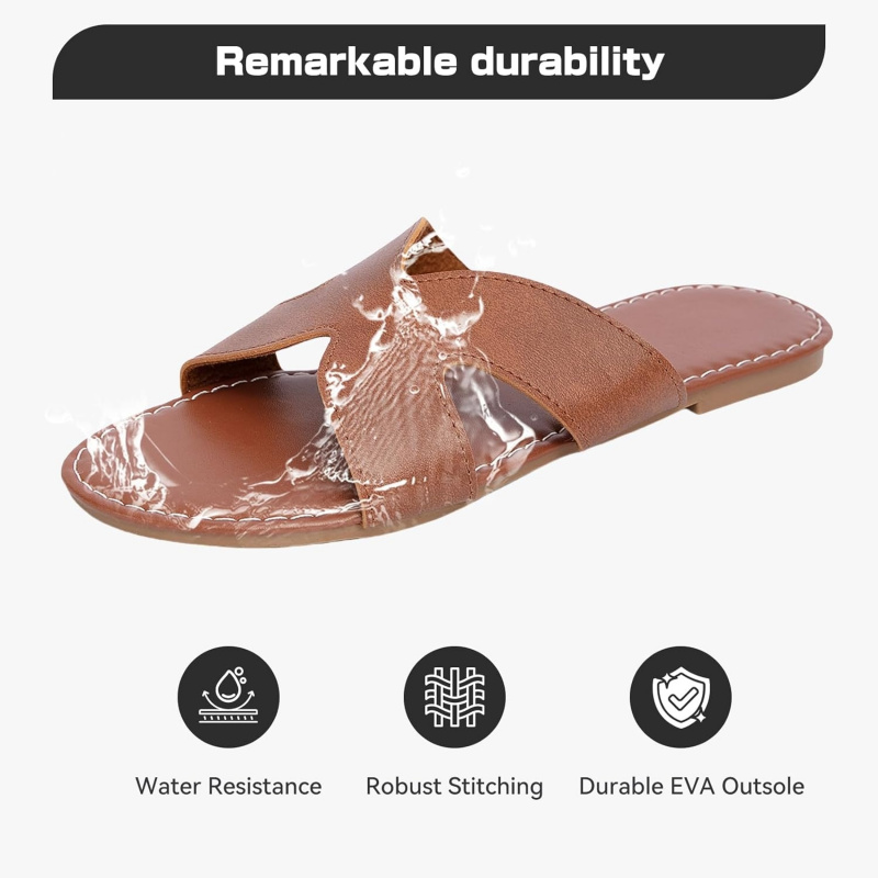 Women's Flat Slide Sandals Summer Open