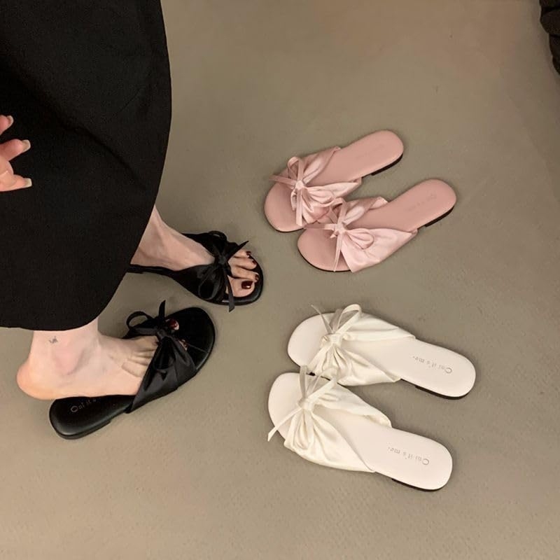 Women's French Style Satin Bow Flat