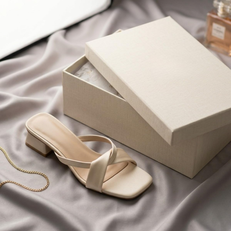 Women's French Style Square Toe Sandals Elegant Block