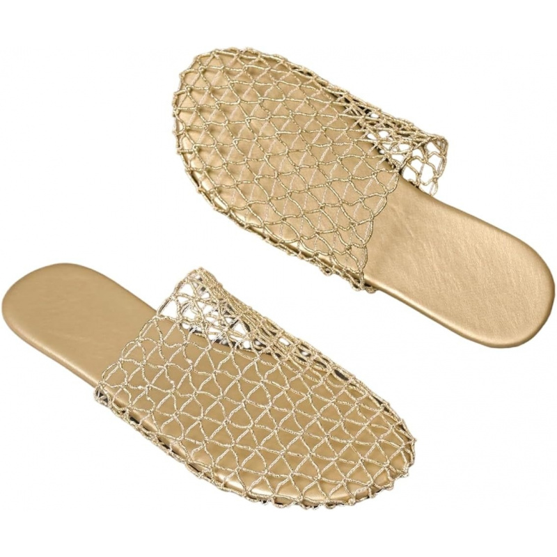 Women's Fishnet Mesh Summer Flat Sandals