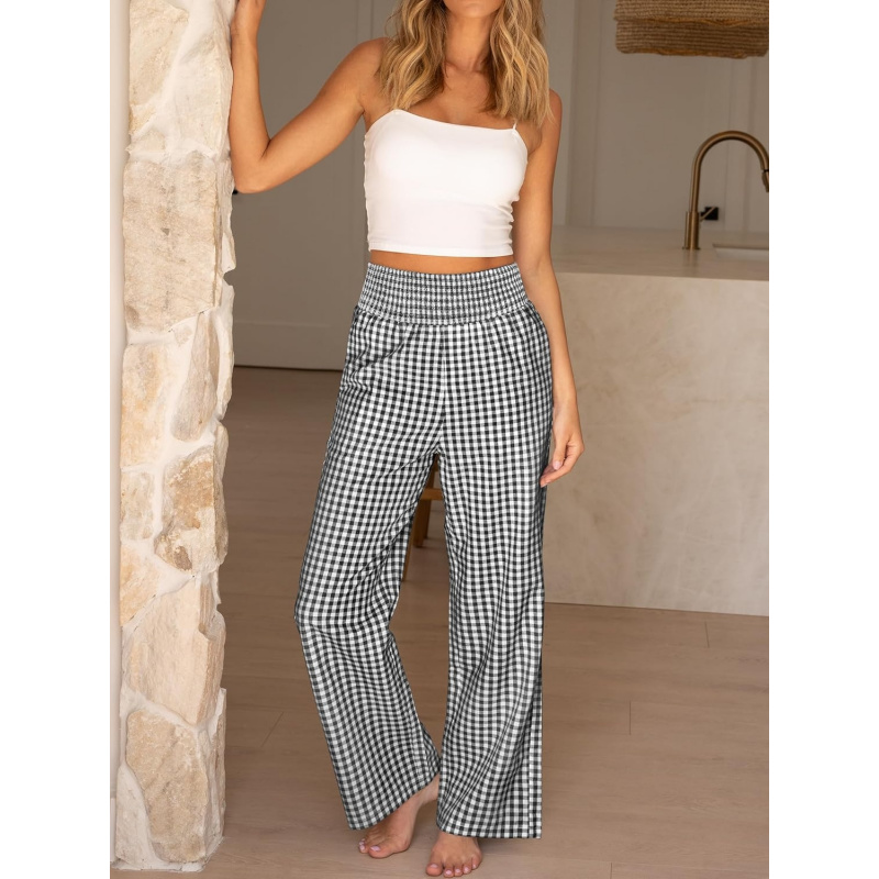 Women's Palazzo Pants, Striped & Gingham