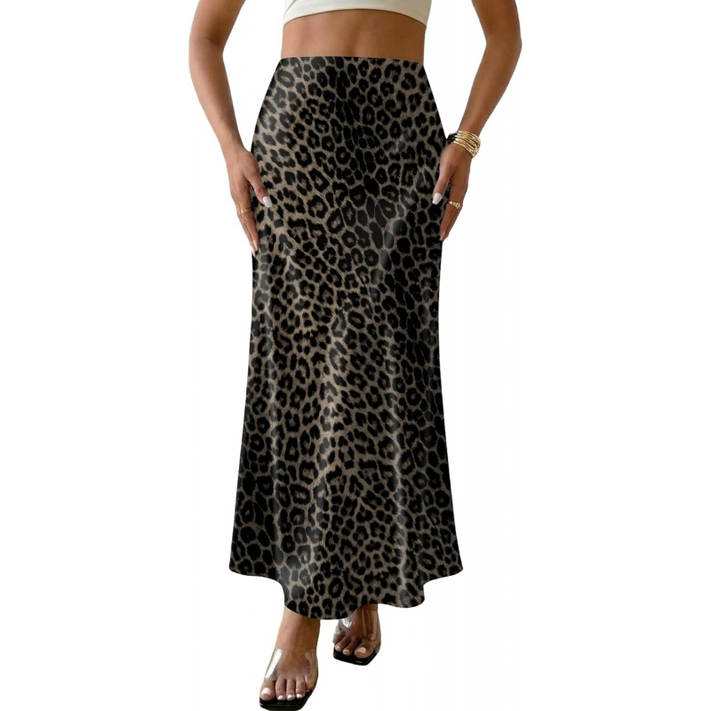 Women's Satin Maxi Skirt Long A Line