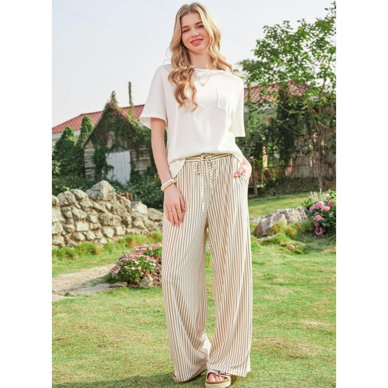 Women Casual Drawstring Elastic Waist