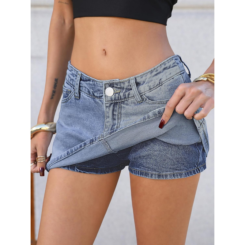 Low Rise Jean Skorts for Women