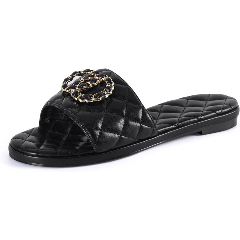 Flat Sandals for Women Slides Dressy