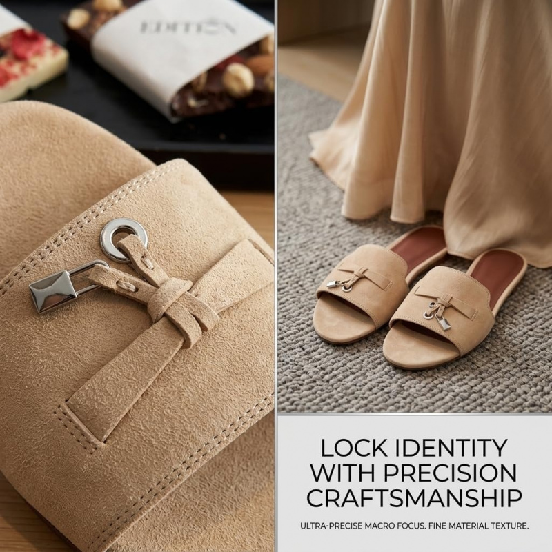 Women's Elegant Suede Slide Sandals with French