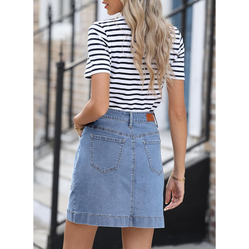 Women's High Waisted Jean Skirt