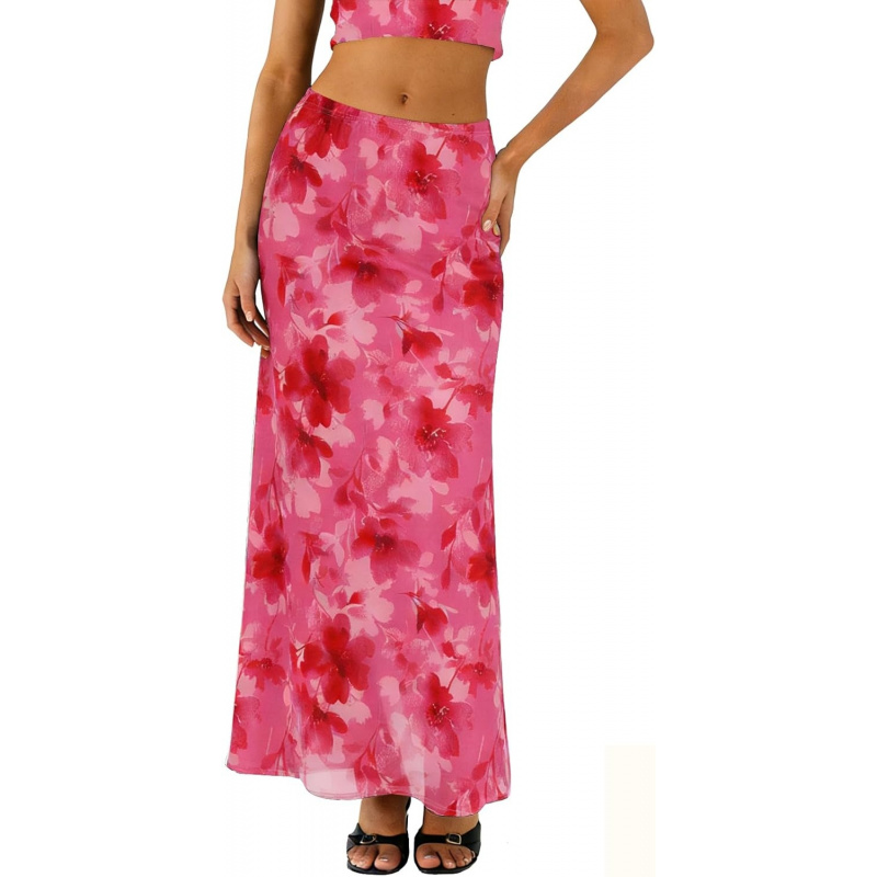 Women's Long Mesh Skirts Elastic