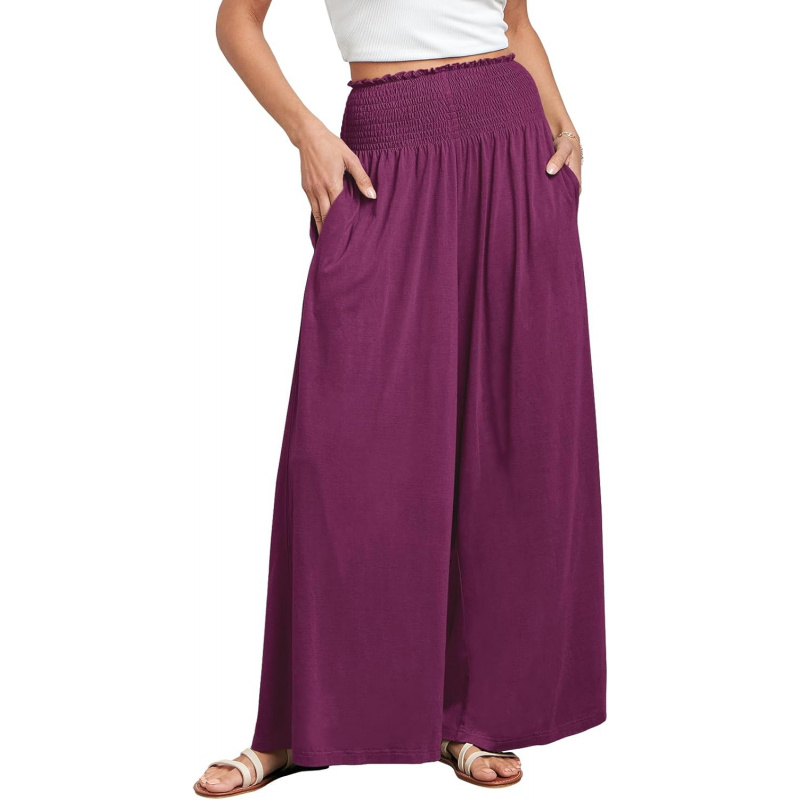 Women Palazzo Pants Summer Boho Wide Leg